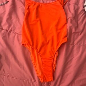 Neon Orange One-Piece Swimsuit - Women's Swim One Piece